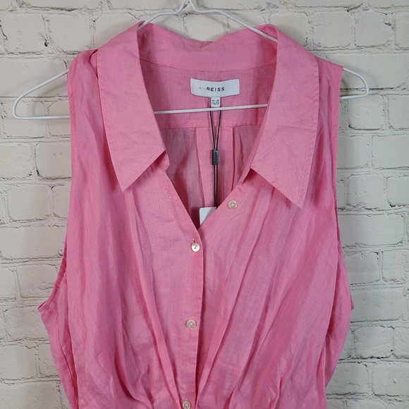 Reiss Carlotta Button Through Mini Dress size 12 - Picture 4 of 11